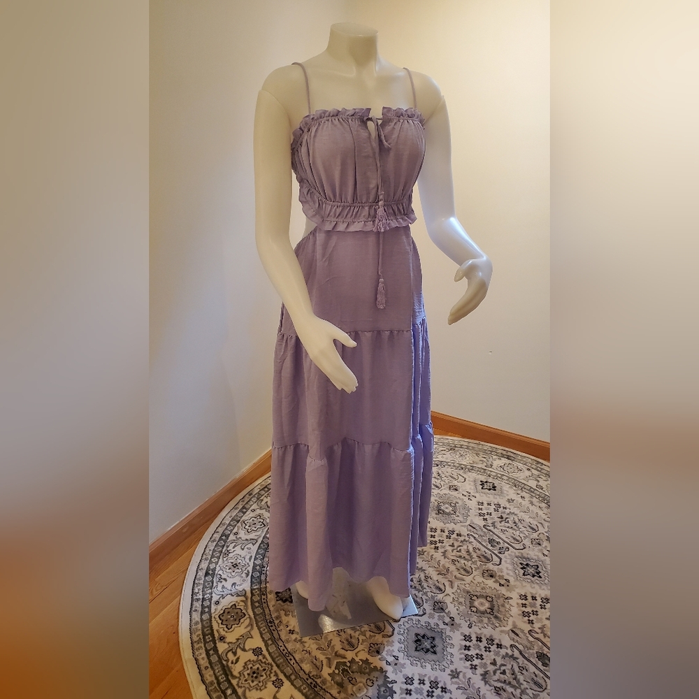 SHEIN Purple Ruffle Maxi Dress